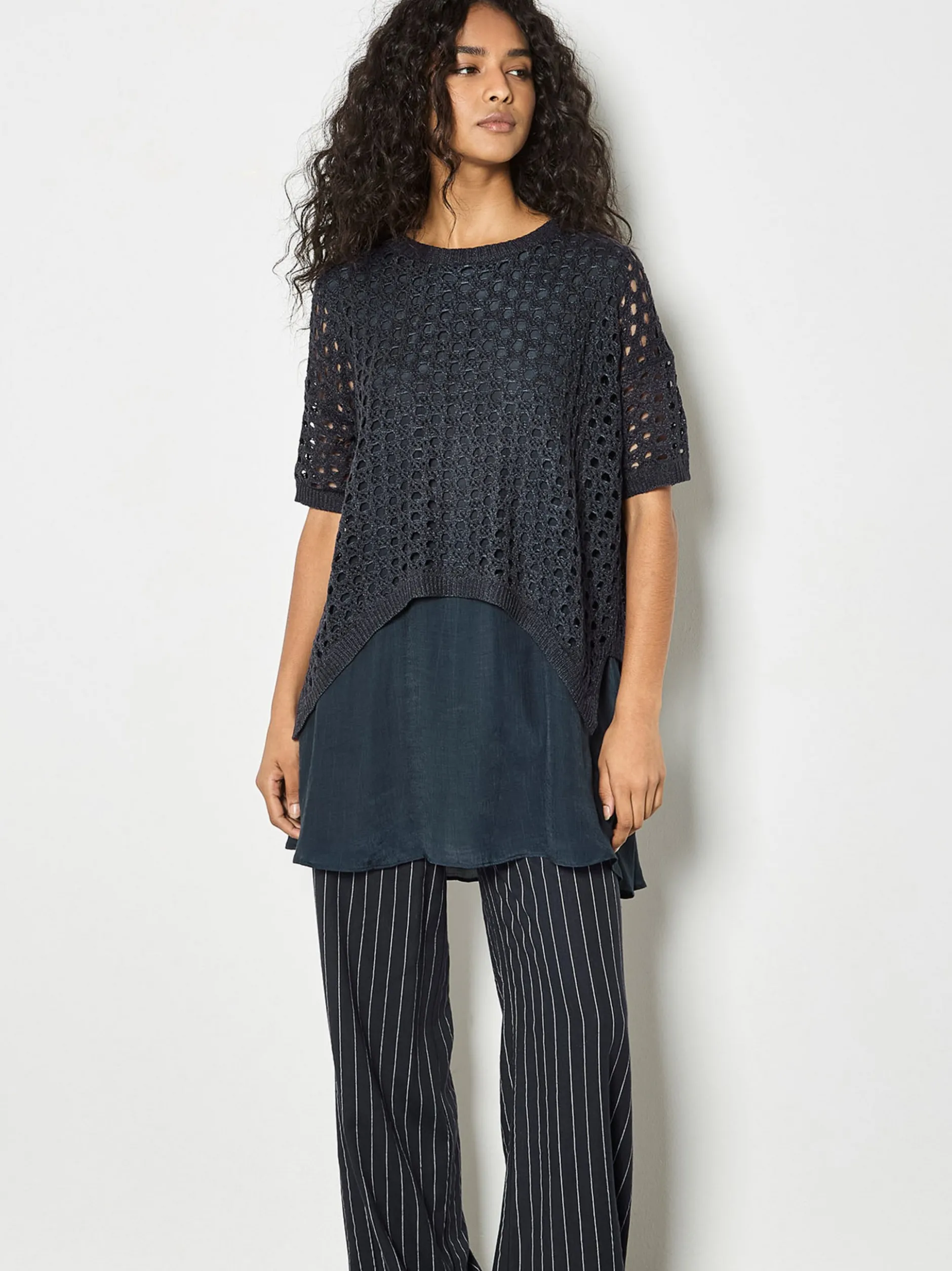 Apricot Damen Top in blau - Ausschnitt: Rundhals