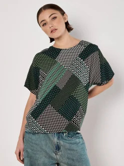 Apricot Damen Top in grün - Ausschnitt: Rundhals
