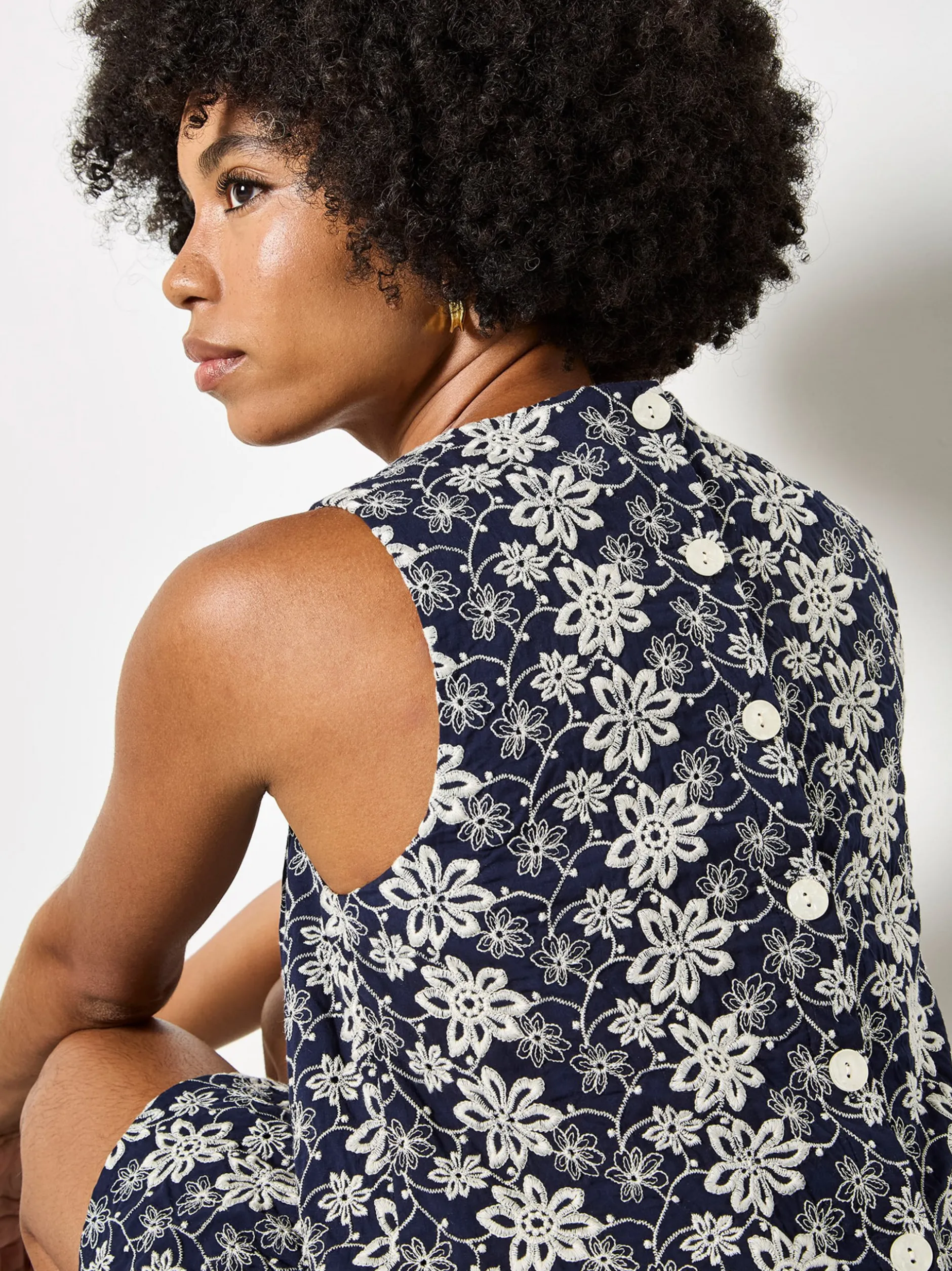Apricot Damen Top in marine blau - Ausschnitt: Rundhals