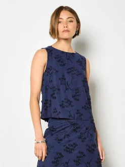 Apricot Damen Top in marine blau - Ausschnitt: Rundhals