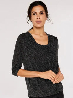 Apricot Damen Top in schwarz - Ärmel: 3/4 Arm