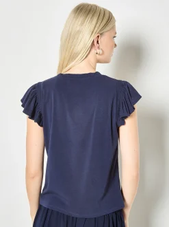 Apricot Damen T-Shirt in marine - Ausschnitt: Rundhals