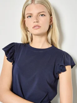 Apricot Damen T-Shirt in marine - Ausschnitt: Rundhals