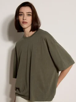 Apricot Damen T-Shirt in oliv - Ausschnitt: Rundhals