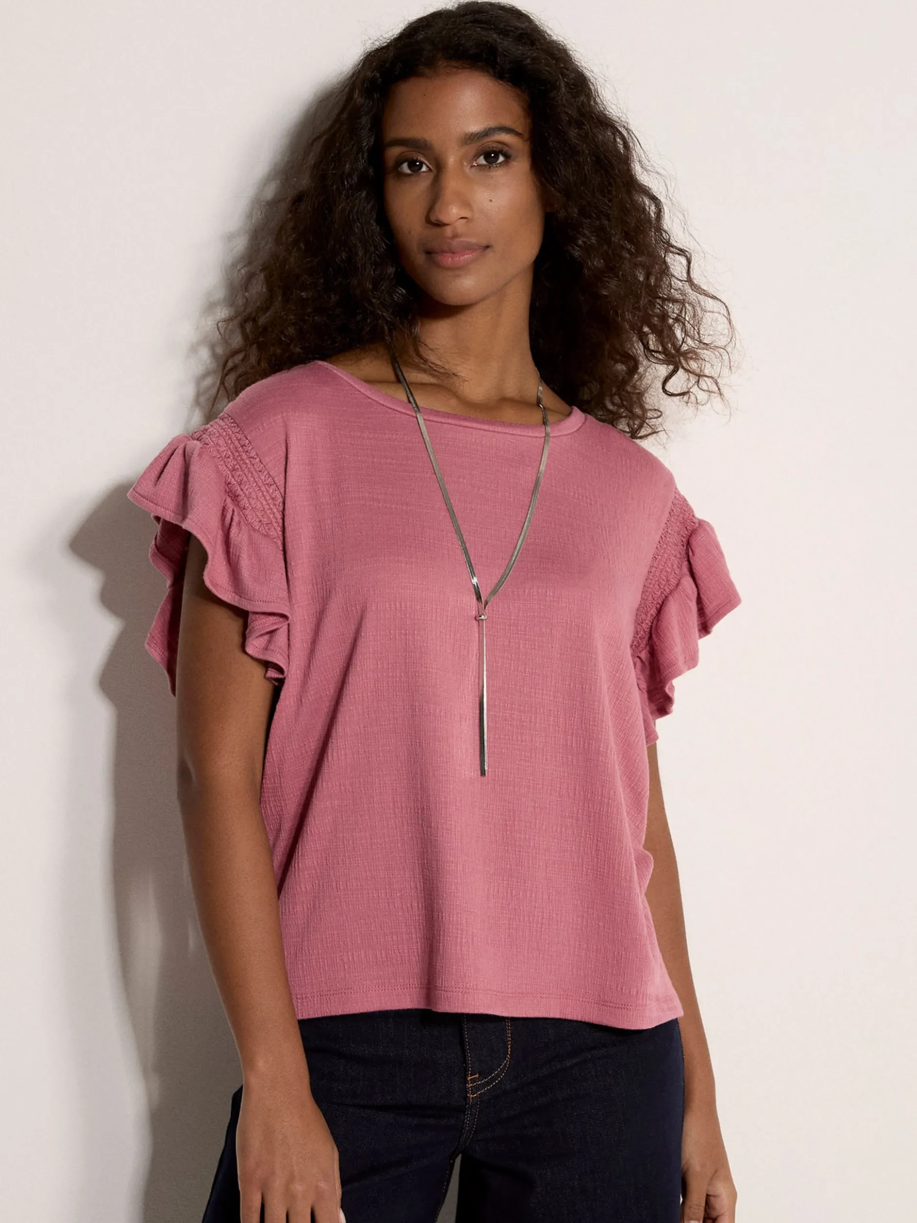 Apricot Damen T-Shirt in rosa - Ausschnitt: Rundhals