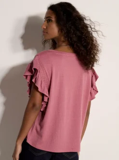 Apricot Damen T-Shirt in rosa - Ausschnitt: Rundhals