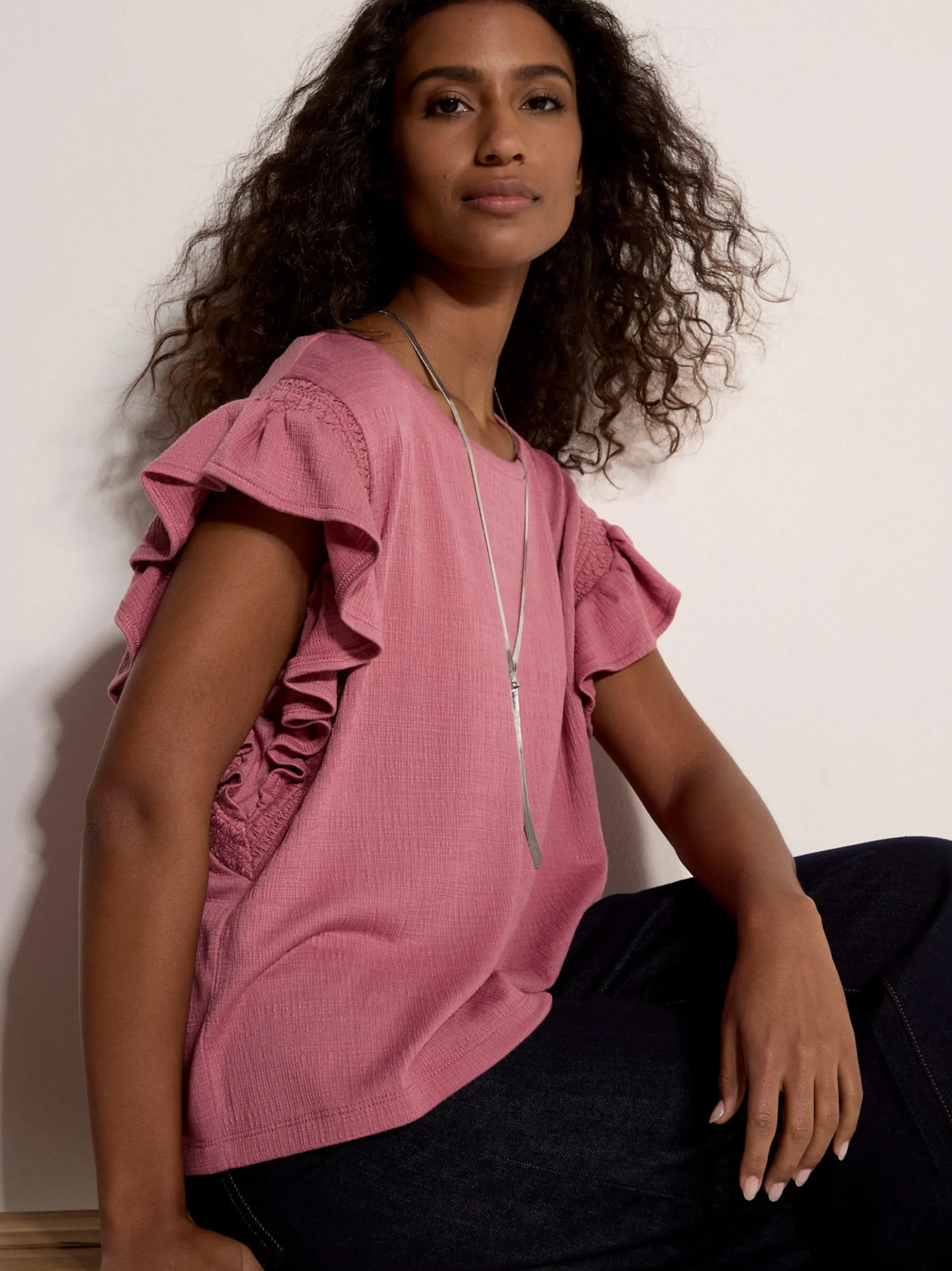 Apricot Damen T-Shirt in rosa - Ausschnitt: Rundhals