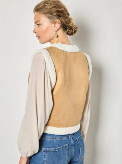 Apricot Damen Weste in camel braun