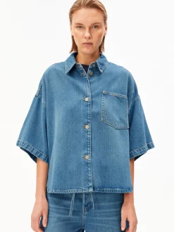 ARMEDANGELS Damen Jeansbluse in medium stone
