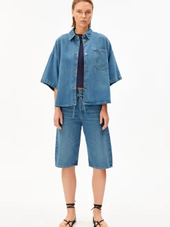 ARMEDANGELS Damen Jeansbluse in medium stone