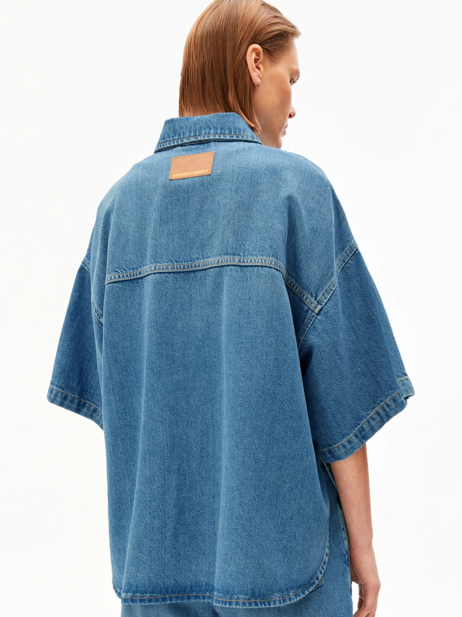 ARMEDANGELS Damen Jeansbluse in medium stone