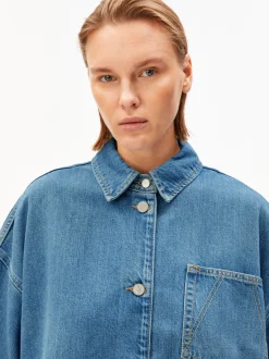 ARMEDANGELS Damen Jeansbluse in medium stone