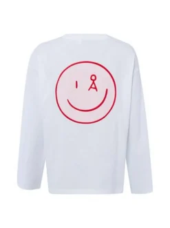 ARMEDANGELS Damen Langarmshirt - Fietaa Smile in ecru rosa