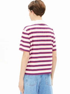 ARMEDANGELS Damen Poloshirt in rot ecru - Ärmel: kurzarm