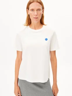 ARMEDANGELS Damen T-Shirt - Lualaa Embro in weiß blau