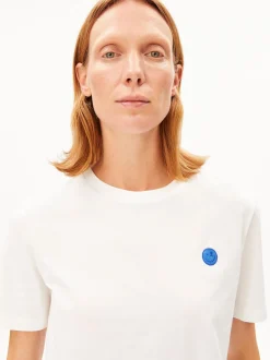 ARMEDANGELS Damen T-Shirt - Lualaa Embro in weiß blau