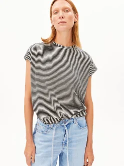 ARMEDANGELS Damen T-Shirt - Slub in schwarz weiß