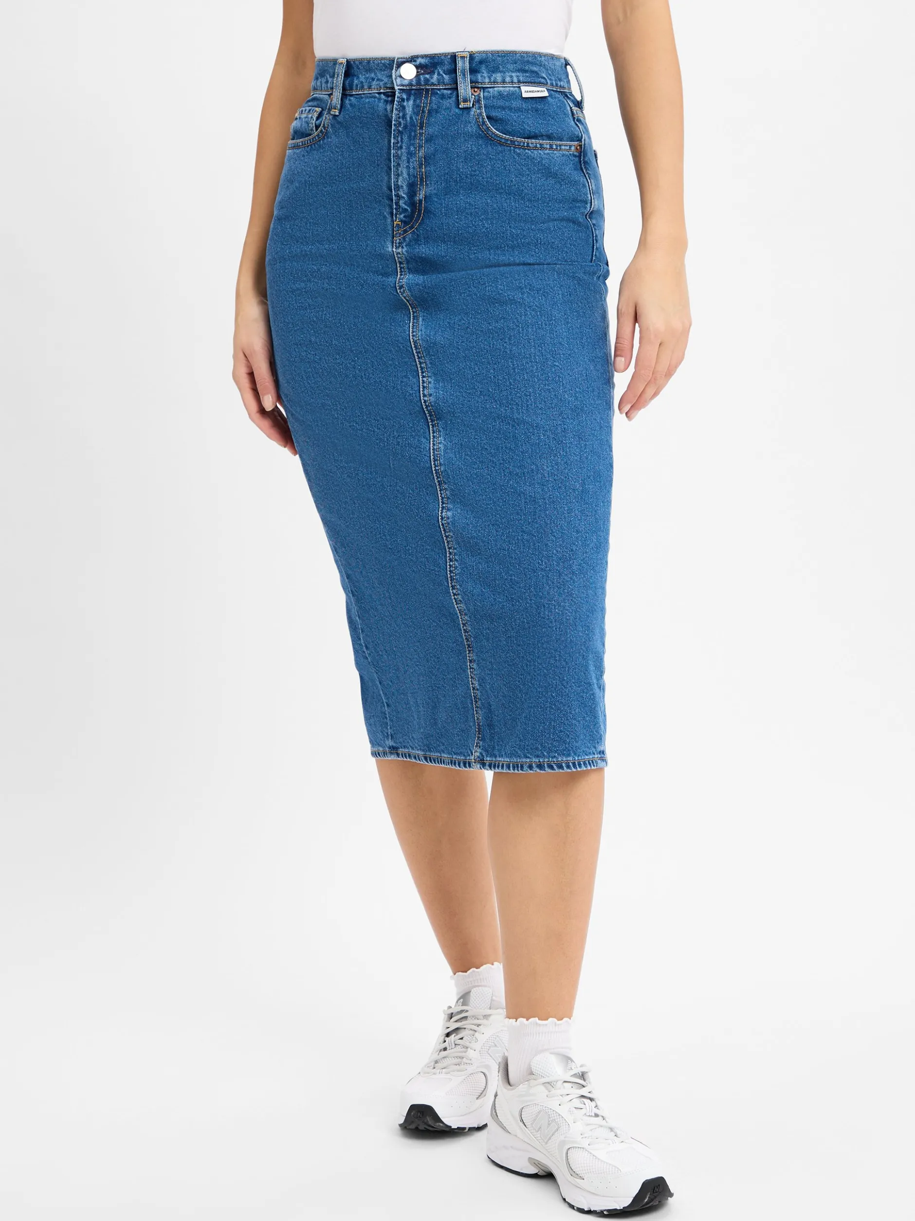 ARMEDANGELS Jeansrock in medium stone - Länge: midi