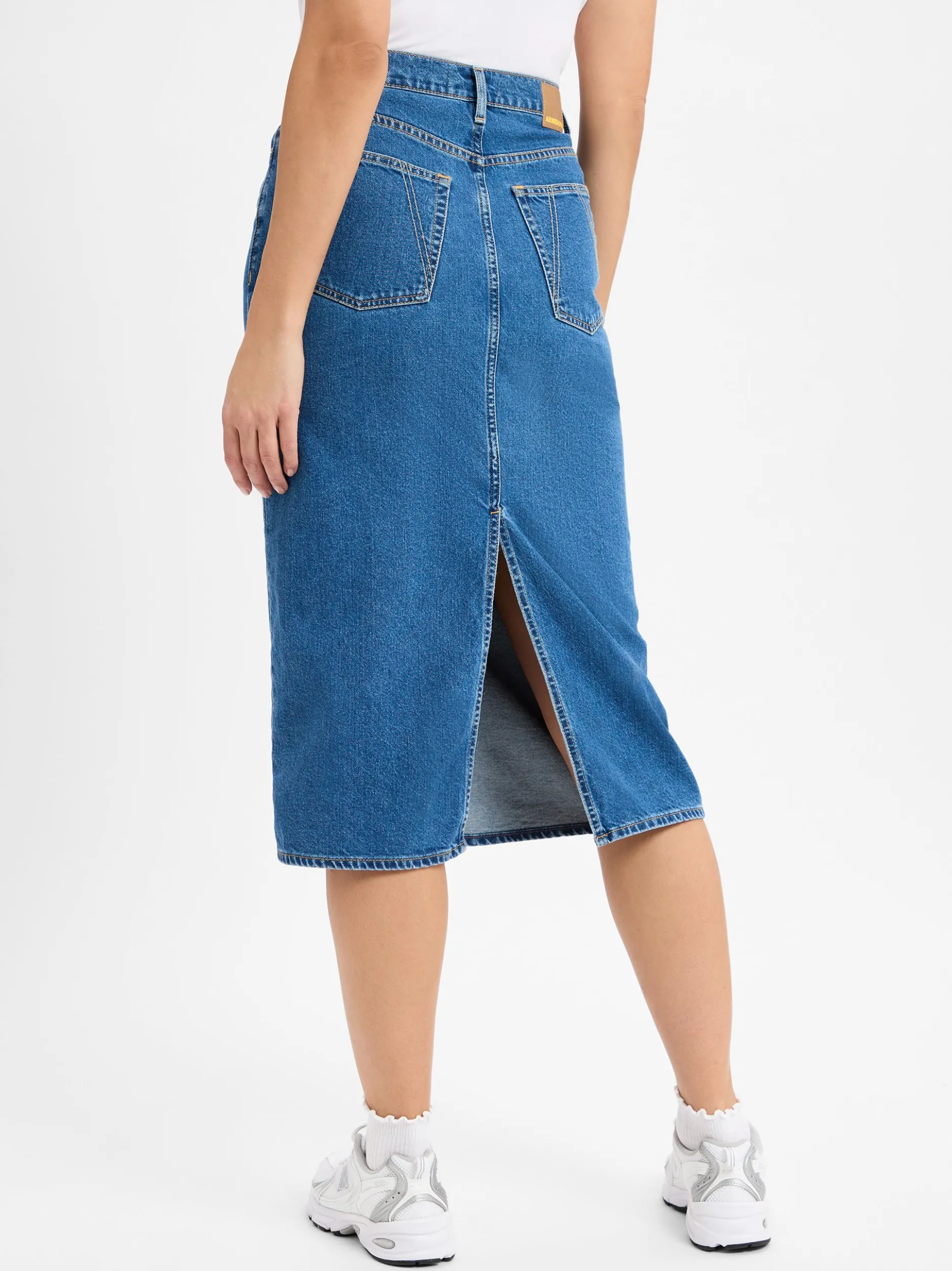 ARMEDANGELS Jeansrock in medium stone - Länge: midi