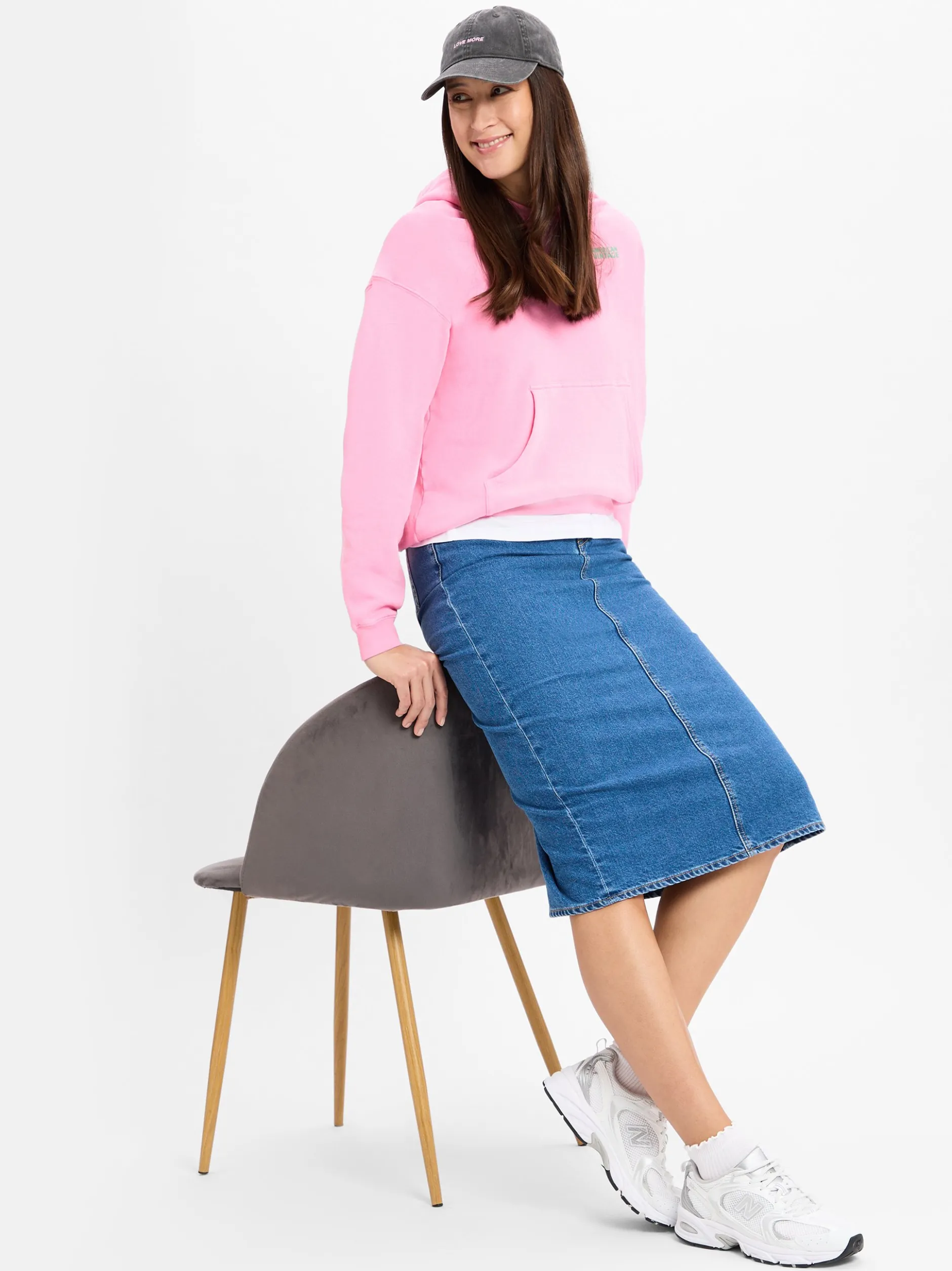 ARMEDANGELS Jeansrock in medium stone - Länge: midi