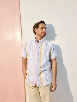 BABISTA Herren Kurzarmhemd - OSWALDO in weiß rosa