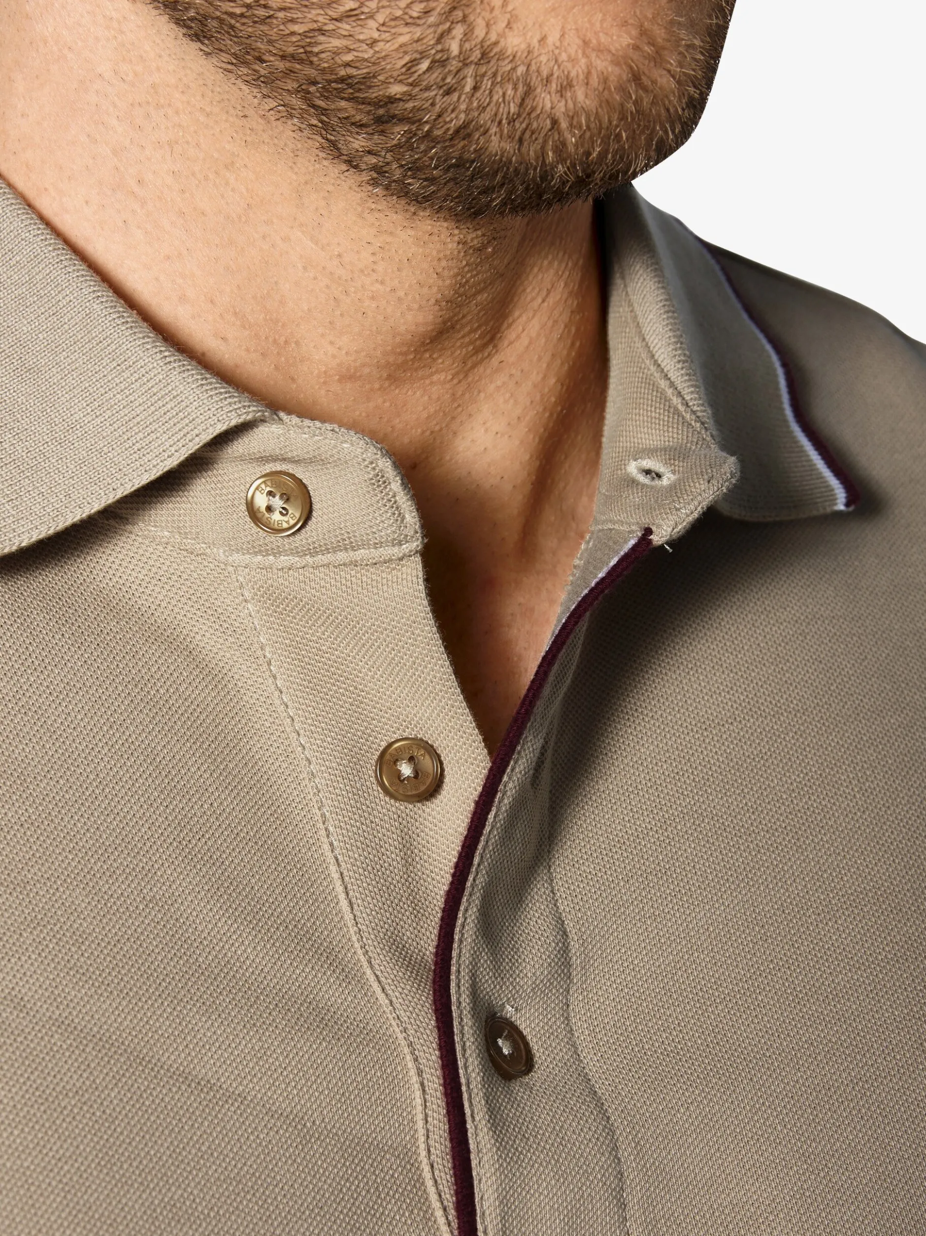 BABISTA Herren Langarm-Poloshirt - MILANVETZO in beige