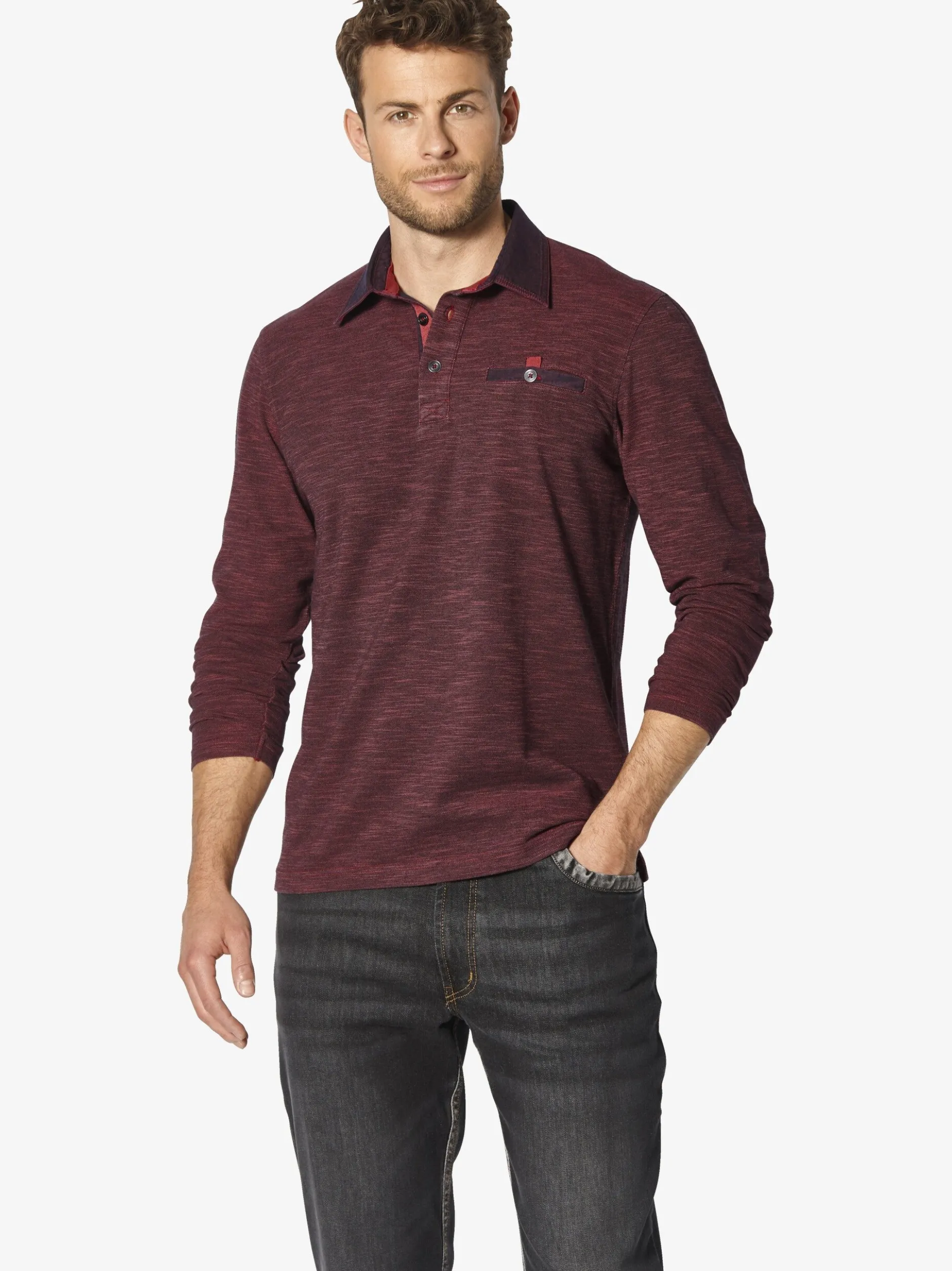 BABISTA Herren Langarm-Poloshirt - ZUPATERRI in rot