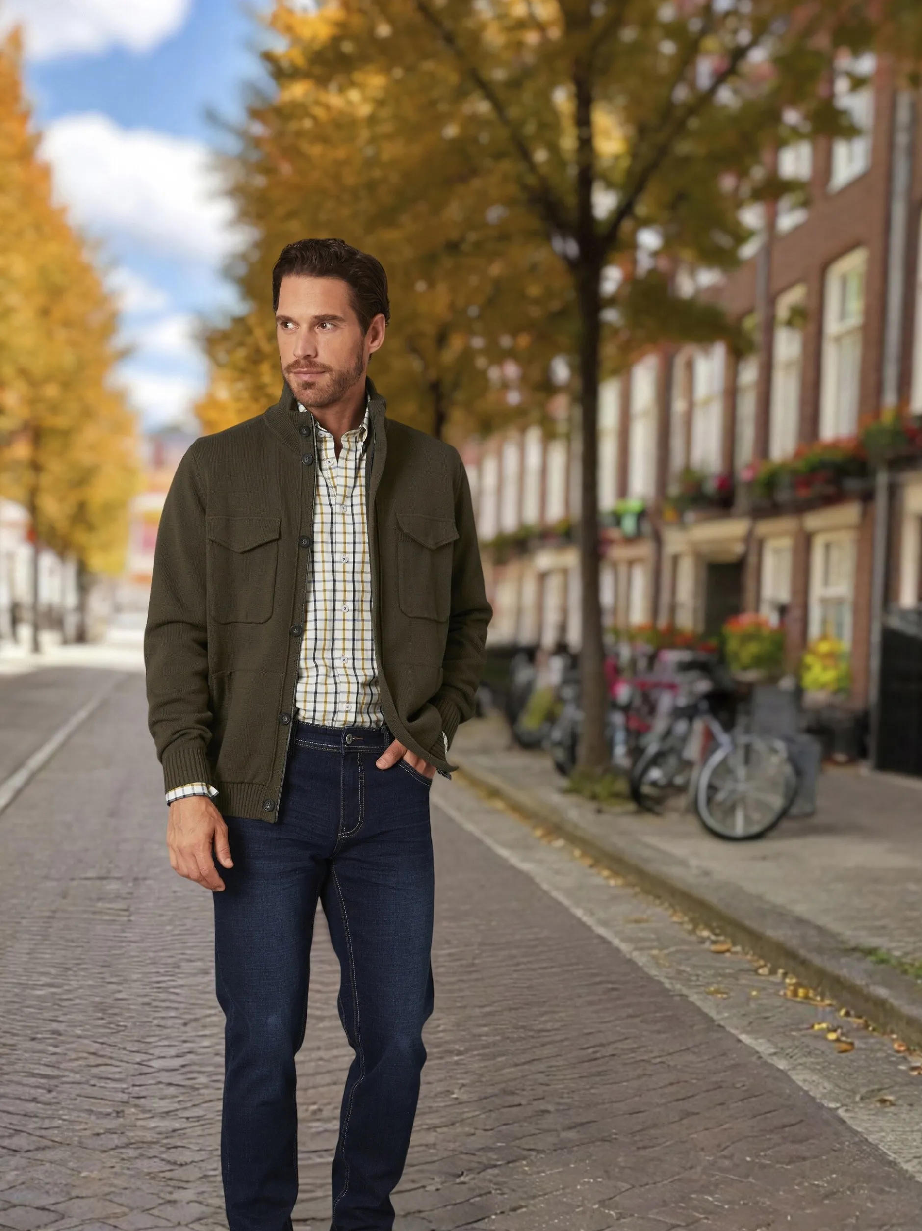 BABISTA Herren Strickjacke - HALOR in oliv