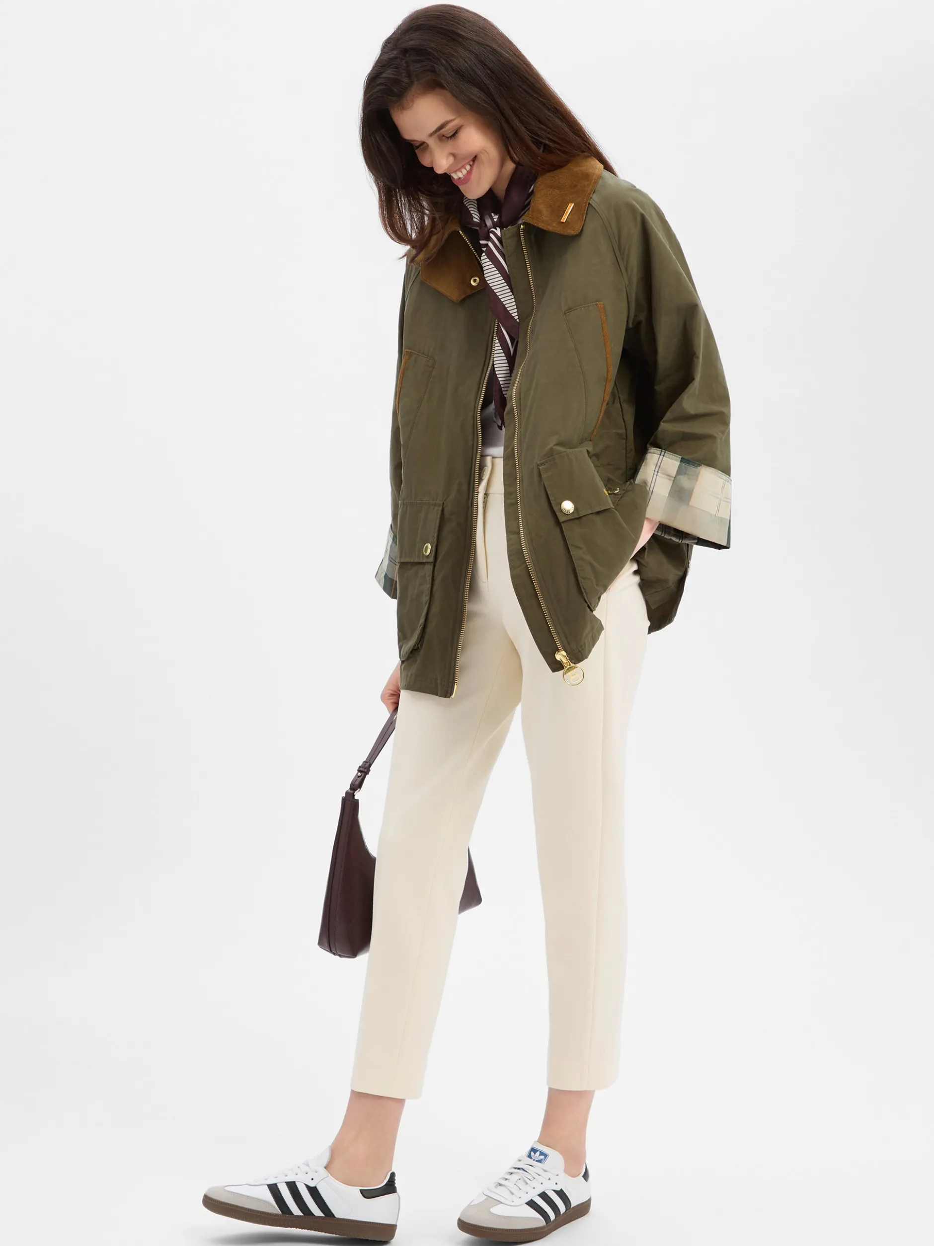 Barbour Damen Übergangsjacke - Icons Bedale in khaki cognac