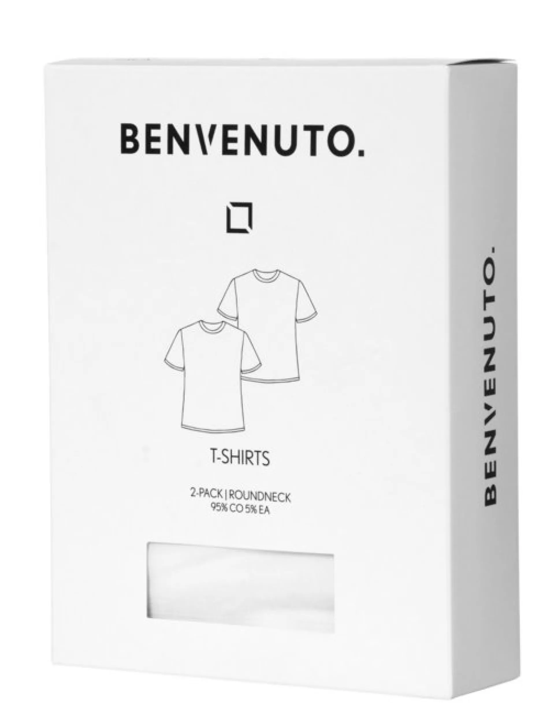 Benvenuto Herren T-Shirt in weiß - Ausschnitt: Rundhals