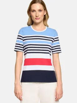 Betty Barclay Damen Basic Shirt in blau mehrfarbig