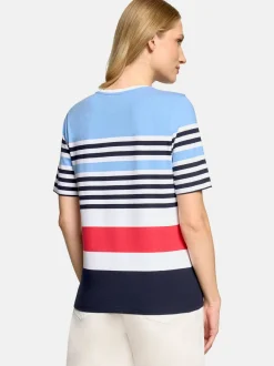 Betty Barclay Damen Basic Shirt in blau mehrfarbig