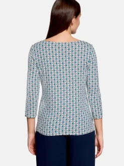 Betty Barclay Damen Basic Shirt in petrol mehrfarbig
