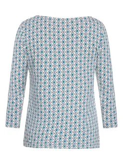 Betty Barclay Damen Basic Shirt in petrol mehrfarbig