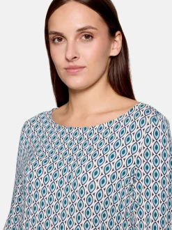 Betty Barclay Damen Basic Shirt in petrol mehrfarbig