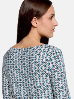 Betty Barclay Damen Basic Shirt in petrol mehrfarbig