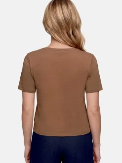 Betty Barclay Damen Basic Shirt in braun nougat