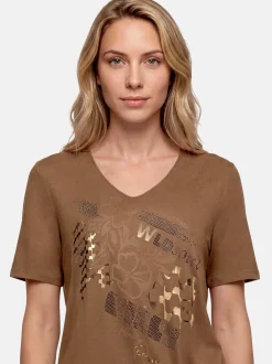 Betty Barclay Damen Basic Shirt in braun nougat