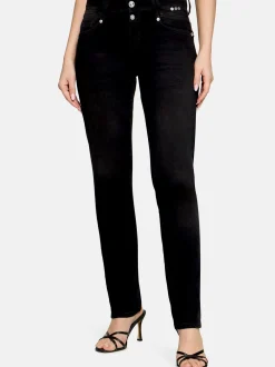 Betty Barclay Damen Boyfriend-Hose in schwarz denim