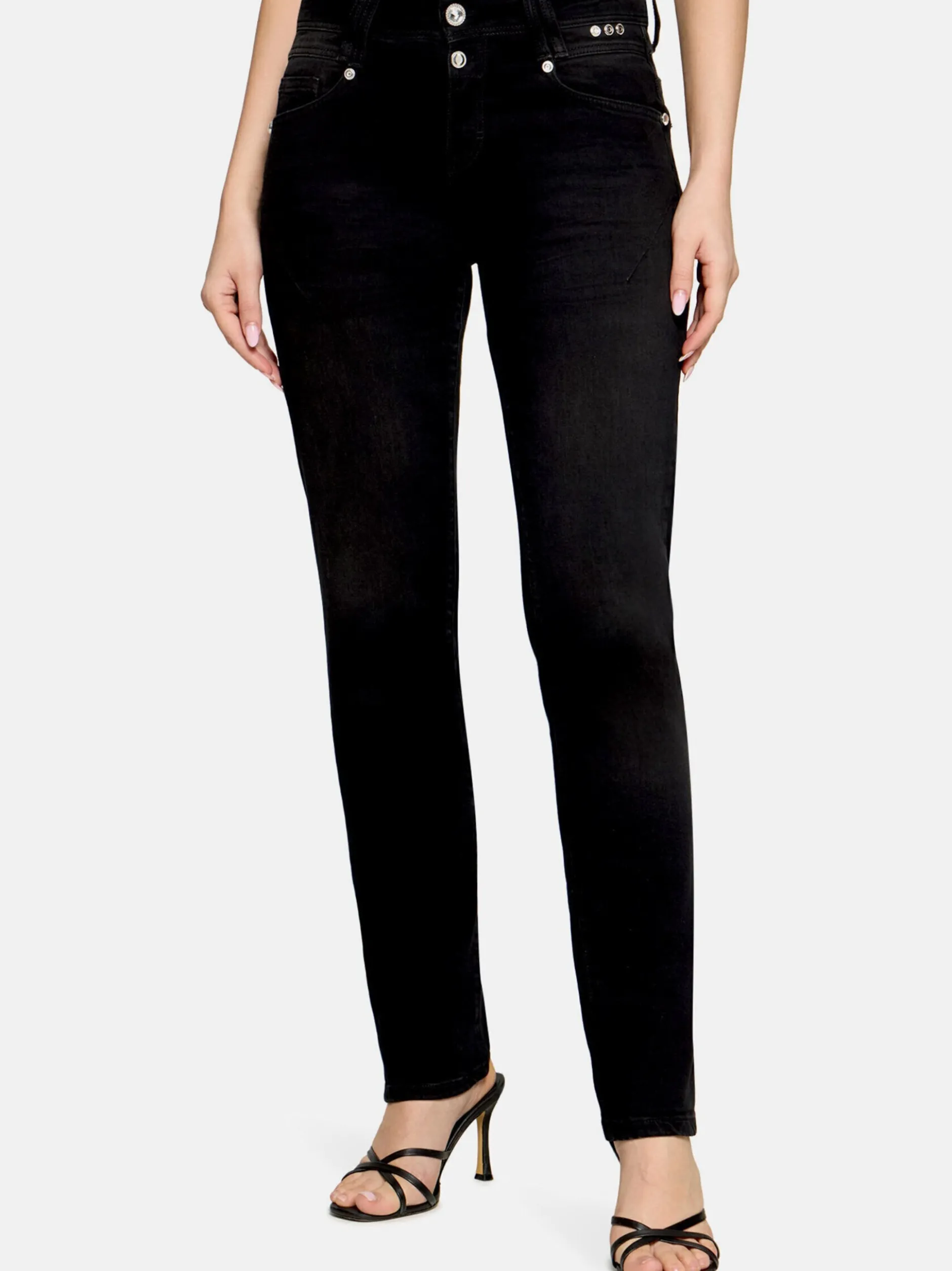 Betty Barclay Damen Boyfriend-Hose in schwarz denim