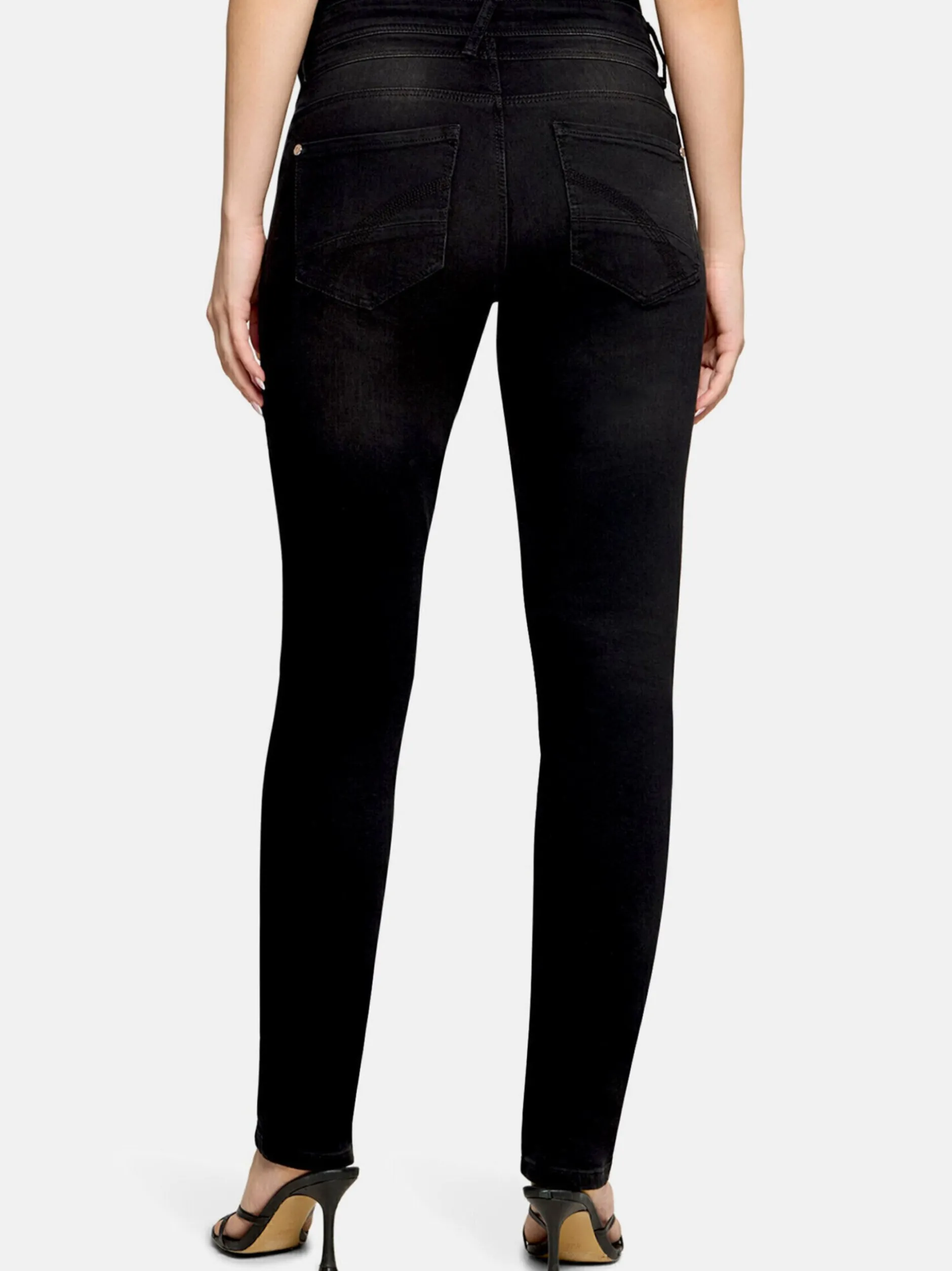 Betty Barclay Damen Boyfriend-Hose in schwarz denim