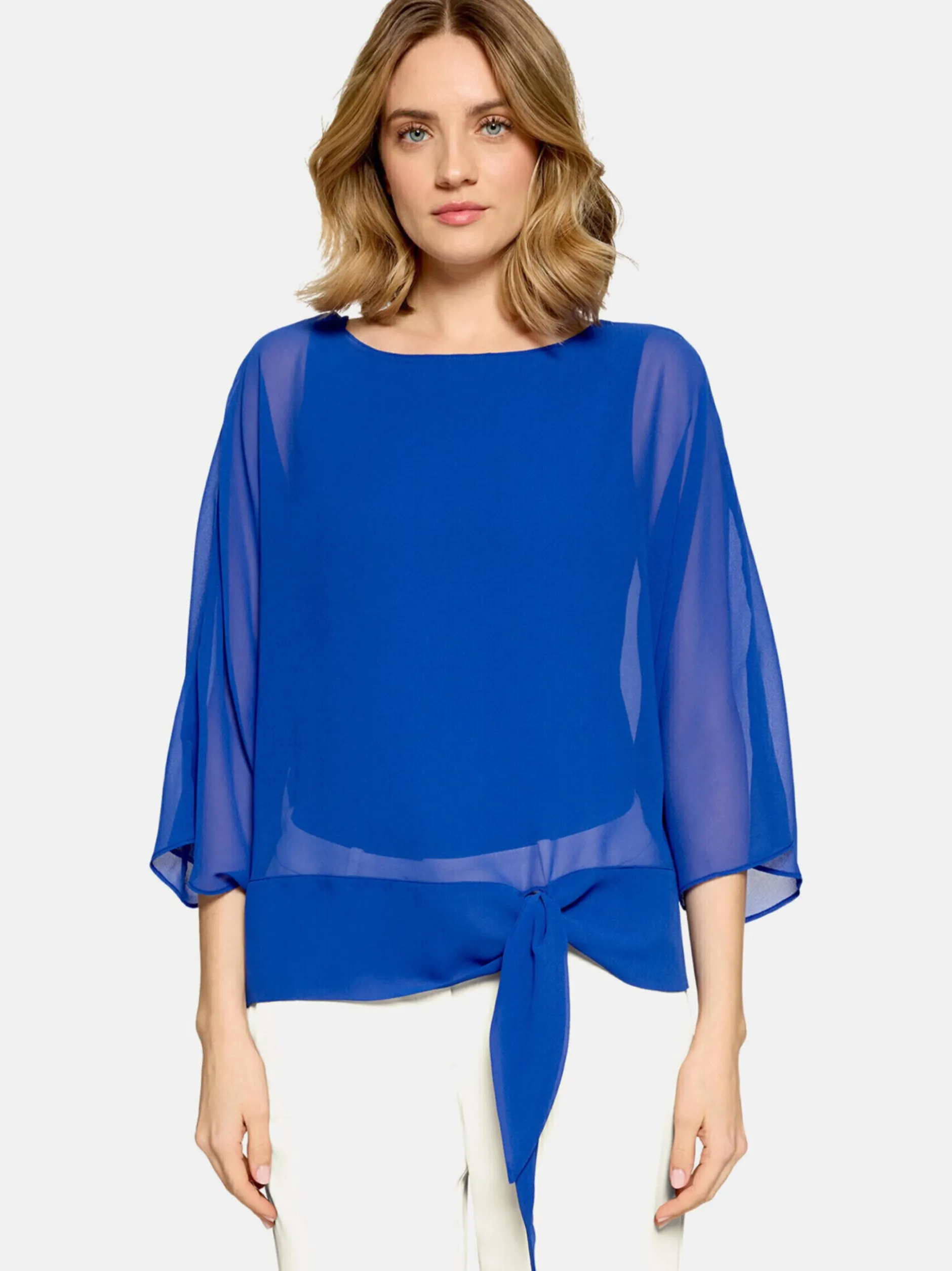 Betty Barclay Damen Chiffonbluse in blau