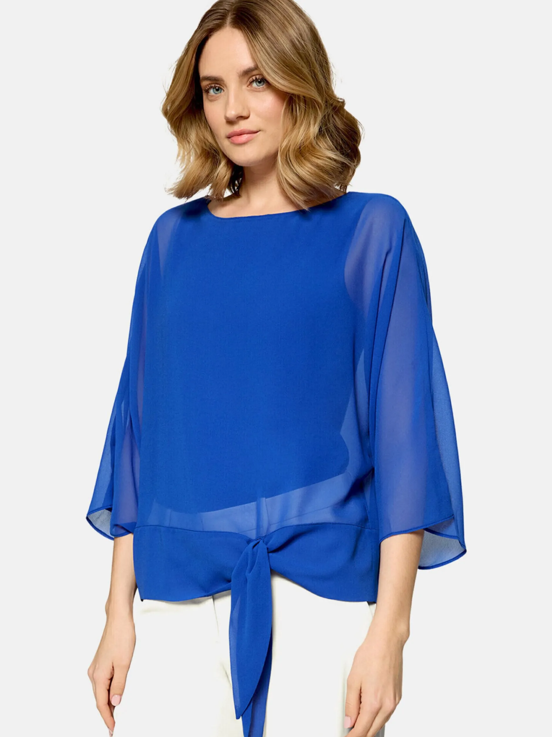 Betty Barclay Damen Chiffonbluse in blau
