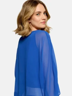 Betty Barclay Damen Chiffonbluse in blau