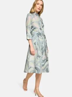 Betty Barclay Damen Hemdblusenkleid in mint mehrfarbig