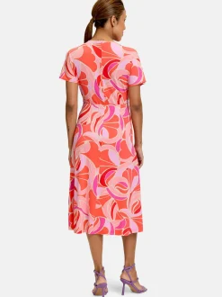 Betty Barclay Damen Jerseykleid in rot mehrfarbig