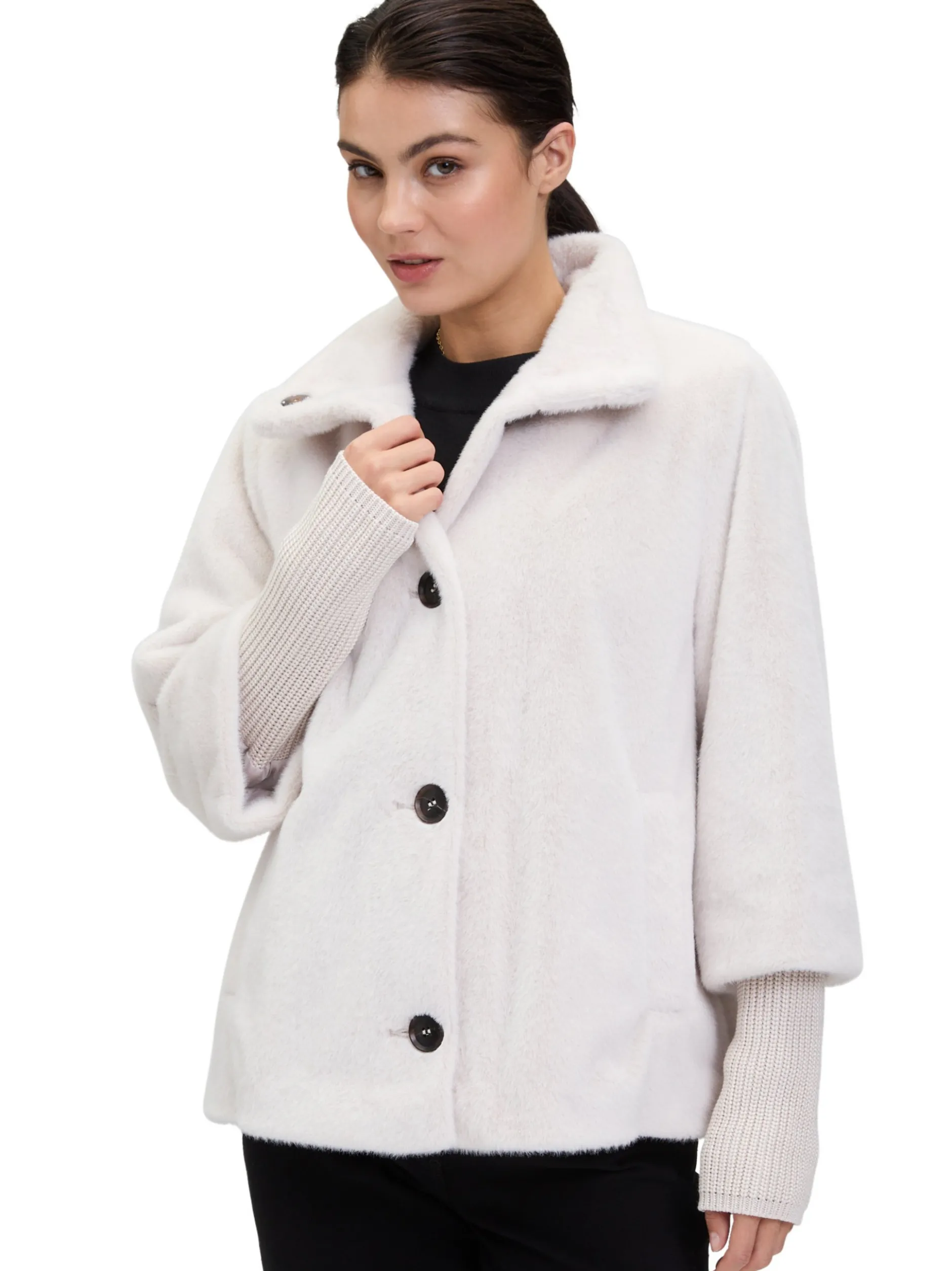 Betty Barclay Damen Kunstfelljacke in ecru