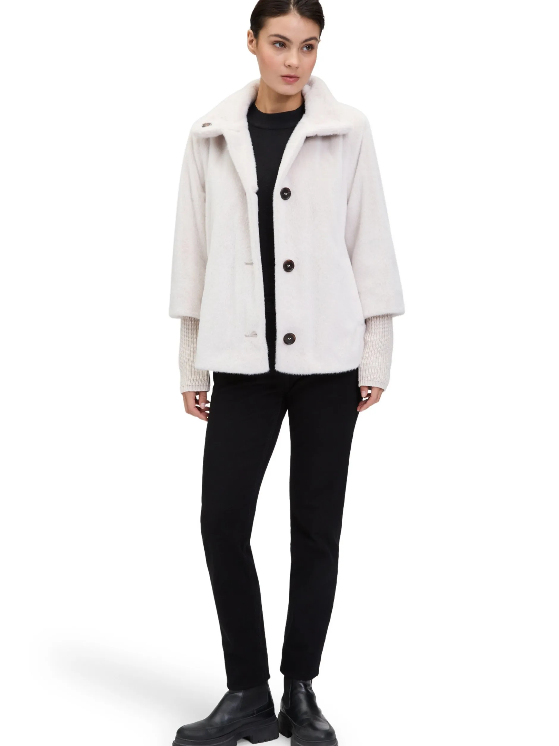 Betty Barclay Damen Kunstfelljacke in ecru