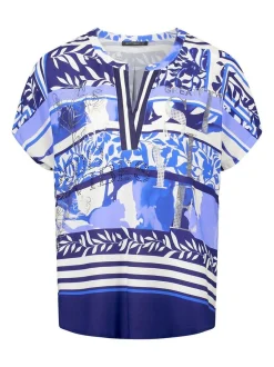 Betty Barclay Damen Longbluse in hellblau mehrfarbig