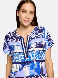 Betty Barclay Damen Longbluse in hellblau mehrfarbig